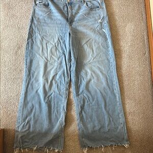 American Eagle Outfitters Blue Flare Wide Leg Jeans
